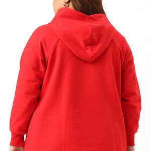 Sudadera con Capucha para Mujer, Talla Grande, Color Sólido, con Cierre, 100% Algodón, Logotipo Frontal, Tela de Alta Calidad, Servicio OEM - Product Image 2