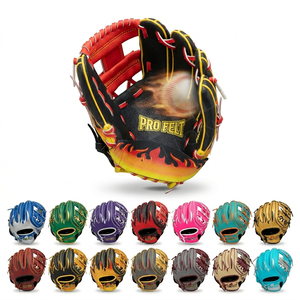 Gant de baseball professionnel personnalisé en cuir PU coloré pour droitier, doux et confortable, avec logo brodé, gants de sport - Product Image 1