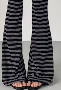 Hardhoodi Interination Women Sporty High Waist Print <b>Flare</b> <b>Leggings</b> Elastic High Waist Full Length Yoga Workout Trousers Pockets - Product Image 5