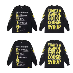 Pull-over décontracté d'hiver pour homme, noir, à manches longues, coupe classique, avec logo frontal, en tricot écologique, col rond, imprimé Rhyme, style streetwear - Product Image 1