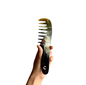 Handmade Black Buffalo Horn Hair Comb Durable Large Handle Polished Natural Horn Agate Animal Style Waterproof <b>Shape</b> India - Product Image 6
