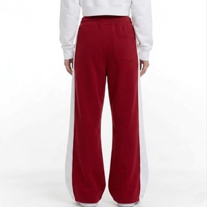 Pantalon de survêtement en molleton rouge pour femme, coupe large, taille élastique, décontracté, automne, ample, longueur intégrale, écologique et respirant - Product Image 2