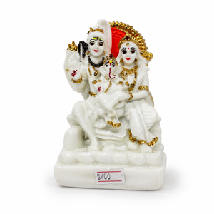Estatua de Mármol de Shiv Pariwar, Figura de Dios Hecha a Mano en Mármol Blanco Pulido, Decoración Religiosa para el Hogar o la Villa - Product Image 1