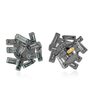 ต่างหูเพชรทรงบาแกตต์ธรรมชาติ ชุบออกซิไดซ์ เงินแท้ 925 แบบเกี่ยวหลัง ทำด้วยมือ เครื่องประดับคุณภาพสูง ขายส่ง - Product Image 5