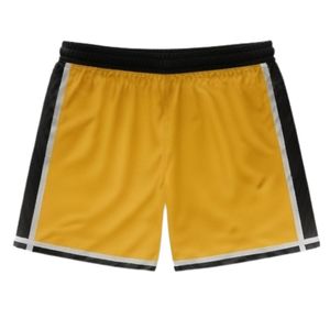 Unisex Yellow Black Lacrosse <b>Shorts</b> <b>Polyester</b> Lightweight Athletic Team Uniform Training Sports Clothing - Product Image 2