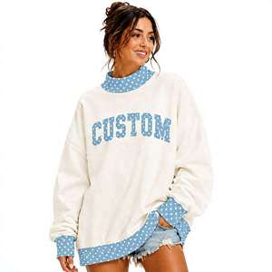 Sudadera Unisex Extra Grande de Alta Calidad con Apliques de Puntos, Cuello Redondo, Talla Grande, Bordado Personalizado, Forro Polar para Invierno - Product Image 1