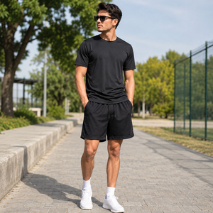 Pantalones Cortos Casuales para Hombre, Pantalones de Playa con Cintura Elástica, Pantalones Cortos Deportivos Transpirables Tejidos con Estampado Digital 100% Poliéster - Product Image 2