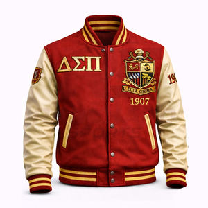 Veste universitaire de qualité supérieure pour les membres de la fraternité avec options de design grec personnalisées, coupe moderne, veste Letterman pour fraternité - Product Image 1