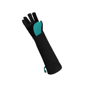 Gants de soudage en cuir de vachette renforcé de taille XL, couleur rouge, avec doublure en coton, résistants à la chaleur, protection des mains - Product Image 3