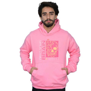 Sudadera con Capucha Rosa para Hombre, Bolsillo Bordado, 100% Algodón Felpa, Estilo Casual, Corte Regular, Ropa de Invierno - Product Image 1