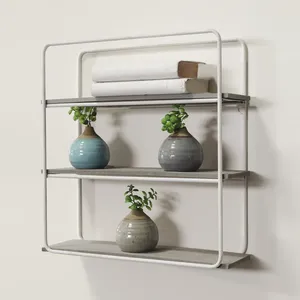 Étagère de rangement autoportante à 3 niveaux en métal blanc, organisateur moderne pour la cuisine, la salle de bain, le comptoir, les serviettes, les épices et la décoration intérieure - Product Image 1
