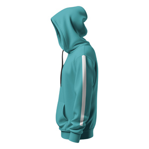 เสื้อสเวตเชิ้ตมีฮู้ดสีเขียวอมฟ้าพิมพ์ลายกราฟิกสำหรับผู้ชาย พิมพ์ลายนาฬิกาทราย "Running Out Of Time" เสื้อสวมหัวลำลองมีกระเป๋า - Product Image 3