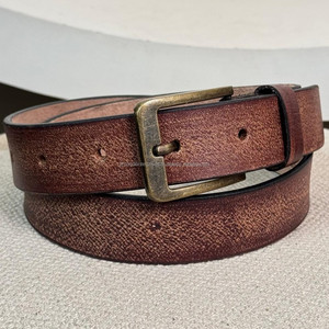 Ceintures durables en cuir véritable pleine fleur vintage pour hommes et femmes avec style décontracté robuste et boucle ardillon antique - Product Image 5