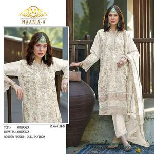 Vente chaude De Mariage Vêtements Ethniques Georgette Broderie Travail Top Dupatta Ensemble Salwar Kameez Kurti Pantalon En Gros Partie Porter - Product Image 4