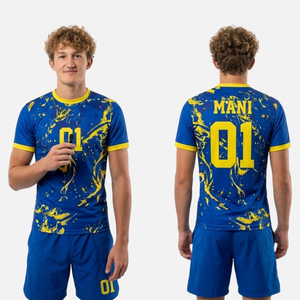 เสื้อแฮนด์บอลผ้าโพลีเอสเตอร์ตาข่ายสำหรับผู้ชาย แห้งเร็ว ระบายเหงื่อได้ดี ทรงพอดีตัว คอกลม รับสกรีนโลโก้ ชุดทีม - Product Image 1