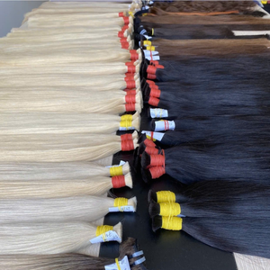 Cheveux humains vierges vietnamiens en vrac Rusahair, blonds, lisses, cuticules alignées, super double drawn, non-permés, à bandes adhésives, pour pose à la machine - Product Image 1