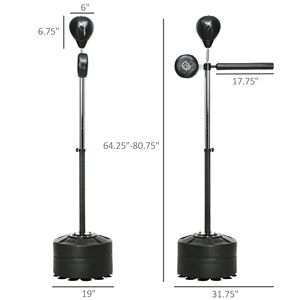 Saco de Boxeo de Velocidad Independiente con Altura Ajustable de 64-81 pulgadas, para Entrenamiento de Reacción de Adolescentes, con Soporte y Ventosas - Product Image 3