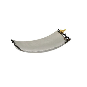 Modern Design Gold Metal Serving <b>Tray</b> With Decorative Bud Flower Handles Perfect Home Decor Or Centerpiece For <b>Snacks</b> Serving - Product Image 6
