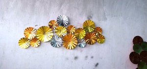 งานศิลปะตกแต่งผนังทำมือลายดอกไม้ขนาด 100 ซม. ขอบไม่เรียบ สีทองโบราณ คอลเลคชั่นดีว่า ความต้องการสูง ของตกแต่งบ้าน - Product Image 3