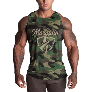 Custom Men Gym Camouflage Tank Top Breathable Workout Muscle Fit <b>Stringer</b> Sleeveless Fitness Sports <b>Vest</b> Cotton Camo Tank Tops - Product Image 5
