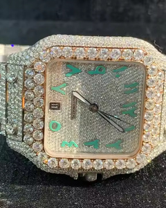 Reloj de Cuarzo para Hombre con Esfera de Cristal y Diamantes de Moissanita en Aleación Cuadrada - Elegante Regalo de Moda para Uso Casual - Product Image 3