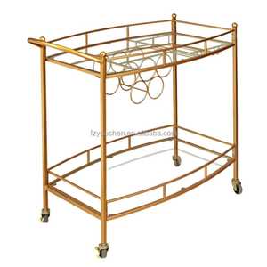 Carrito de Bar Redondo Blanco Minimalista de 3 Niveles con Marco de Metal Dorado, Carrito de Servicio Móvil, Estación de Bebidas, Carrito de Café para Espacios Pequeños - Product Image 5