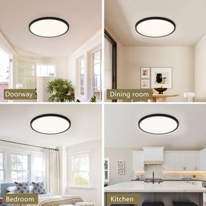 Confezione da 4 Plafoniere LED a Incasso da 16 Pollici, 32 Watt, Dimmerabili, 5 Colori Selezionabili, Lampada a Basso Profilo, 3520LM, Nere - Product Image 5