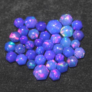 Ethiopian Welo Opal Hexagon Cut Cabochon Natural Opal Purple Color Loose Gemstone 4-7mm Multi Fire Opal for Wholesale Jewelry - Product Image 4