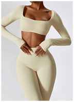 Ensemble de vêtements de sport pour filles avec logo personnalisé, vêtements de yoga populaires, vêtements de fitness pour femmes, pantalon évasé, ensembles de yoga pour filles