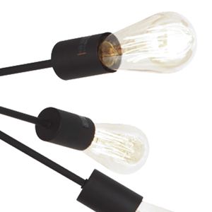 Lampadario Sputnik Moderno a 8 Luci, Nero, Semi-Incasso, Illuminazione a Soffitto, Stile Industriale Vintage Mid-Century Starburst - Product Image 4