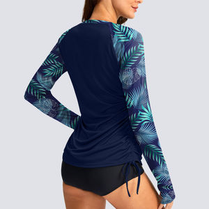 Meilleures protections anti-UV personnalisées avec logo pour femmes, vêtements de fitness à manches longues, tenues de sport pour femmes, rashguards à faible MOQ en gros - Product Image 2