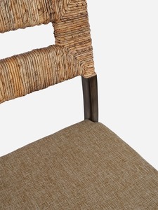 Natural Solid Wood <b>Dining</b> <b>Chair</b> with Woven Seat Detail – Modern <b>Rustic</b> Furniture for Café, Restaurant and Interior Decoration - Product Image 4