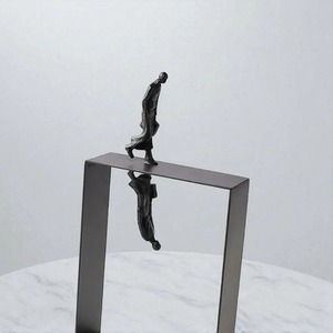 <b>Abstract</b> Walking Man Metal Sculpture Perfect For Leadership Theme Decor And Corporate Space Styling Wholesale From India - Product Image 2
