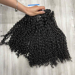 Hot Supplier 100% Vietnamese Human Hair <b>Pixie</b> Curly Weft Black Color 8-34 Inch Natural Soft Thick Hair Bundles - Product Image 4