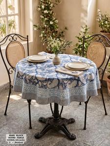 Export Quality <b>Round</b> <b>Table</b> Cover Decorative Cotton <b>Tablecloth</b> <b>for</b> Dining <b>Table</b> Home and Restaurant Available In Bulk Quantity - Product Image 6