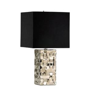 Lámpara de Mesa de Cerámica Dorada de Estilo Medieval, Lámpara de Noche, Decoración para el Hogar, Adorno con Pantalla Redonda de Tela - Product Image 2