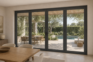 Porte pliante en aluminium sur mesure, porte pliante en verre, porte accordéon, entrée de patio moderne, extérieur - Product Image 4