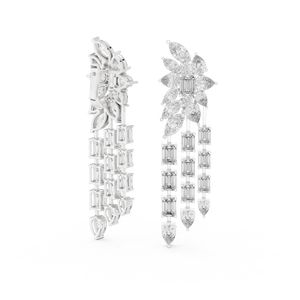 Candelabros ROYAL CASCADE con diamantes cultivados en laboratorio, engastados en oro blanco de 18 quilates, para compromiso, boda, regalo de San Valentín, uso diario. - Product Image 4