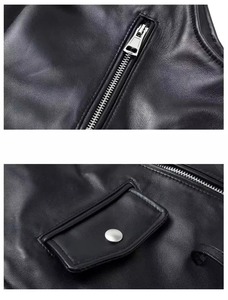 Gilets en cuir pour hommes, sans manches, style motard, gaufrés, couleur unie, pour l'automne - Product Image 4