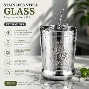 Vasos Elegantes y Modernos de Acero Inoxidable, Ecológicos y de Primera Calidad para Agua, Jugo, Té, Uso Diario, Aptos para Microondas y Lavavajillas - Product Image 6