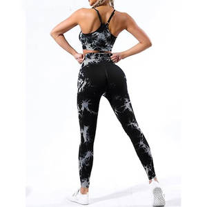 Conjuntos de Yoga para Mujer, Conjuntos Deportivos sin Costuras con Estampado Tie Dye, Conjuntos de Yoga para Gimnasio con Tirantes Ajustables, Conjuntos de Ropa Deportiva Elegantes - Product Image 2