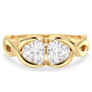 Anillo de Compromiso REYES con Doble Corazón Brillante de Moissanita de 1.53 Quilates para Mujer, Anillos Elegantes de Promesa y Amor, Joyería Fina - Product Image 1
