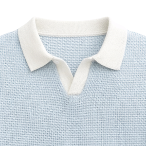 Polo pour homme en maille nid d'abeille bleu clair, manches courtes, coupe ajustée, respirant, décontracté, idéal pour l'été, style professionnel, qualité supérieure - Product Image 2