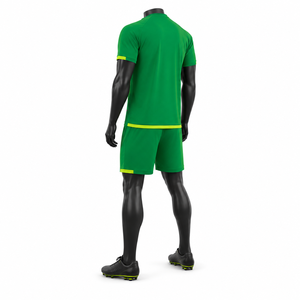 Custom Men's Green Soccer Jersey Set Short Sleeve Breathable Moisture Wicking Polyester V-Neck Athletic Fit All Seasons Letter - Product Image 4