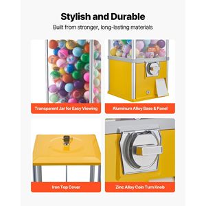 Máquina Expendedora de Chicles de 25 Pulgadas, Dispensador de Dulces de 25 Centavos para Centros Comerciales y Supermercados para AMU - Product Image 4