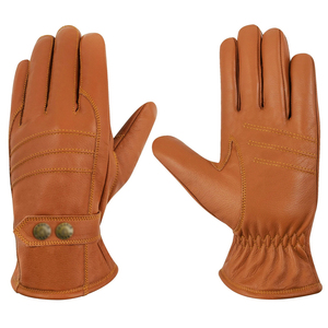 <b>White</b> <b>Leather</b> Driver Gloves Suede Palm Patch Adjustable Wrist Strap Mens Work Hand wear Custom Made Driver Gloves - Product Image 1