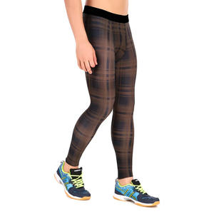 Leggings de Compresión para Gimnasio Personalizados al por Mayor para Hombre, Spandex, Poliéster, Sólidos, para Correr, Cintura Elástica de Alta Elasticidad, Transpirables, de Secado Rápido - Product Image 2