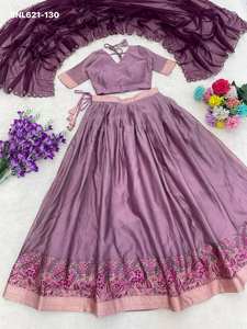 Colección Premium de Lehenga-Choli y Dupatta de Seda Tradicional India con Bordado y Detalles en Zari, Moda Femenina - Product Image 6