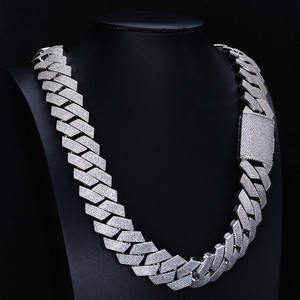 Cadena Cubana de Tres Filas de Plata de Ley S925 con Diamantes de Moissanita VVS de Alta Calidad de 20MM, Estilo Hip Hop - Product Image 5