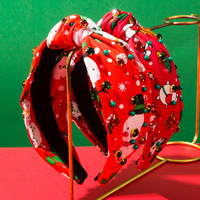 Serre-tête de Noël rembourré en forme de bonhomme de pain d'épices et bonhomme de neige, accessoires de cheveux festifs pour femmes et filles, coiffure de fête de Noël
